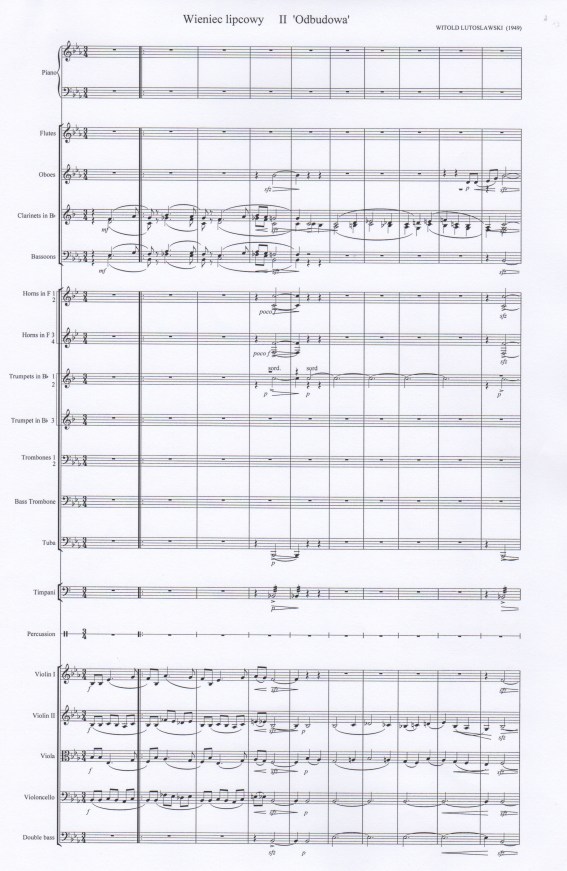 Odbudowa, full score, opening