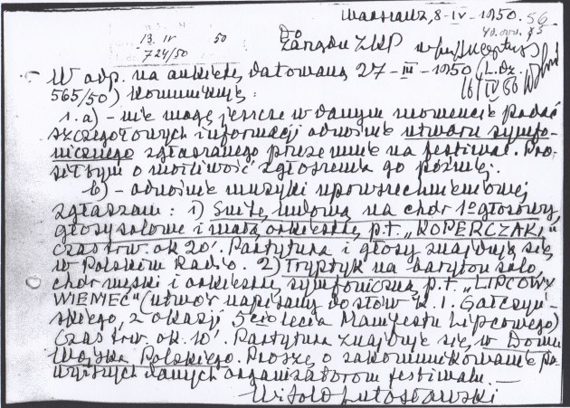 WL letter re Lipcowy wieniec