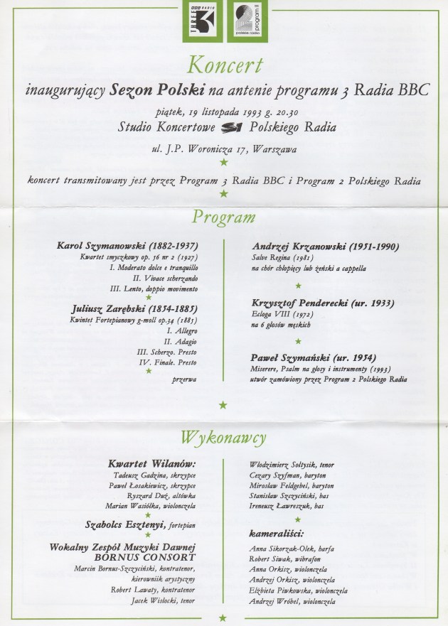 Polska! Programme 19.11.93